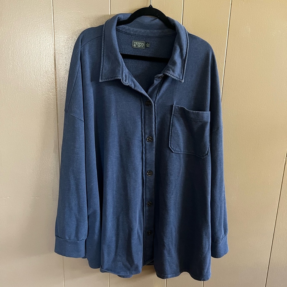 Terra & Sky Denim Blue Shacket - New with tags!
